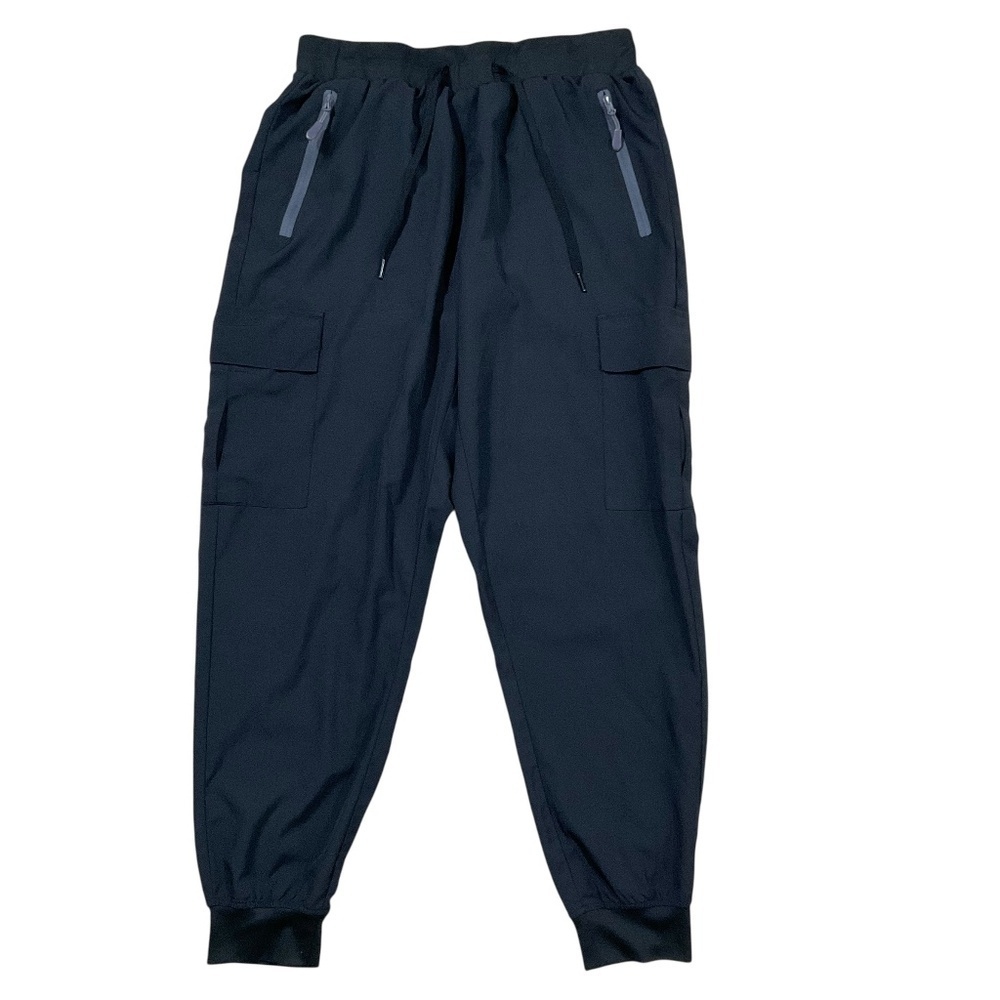 Libin Black Cargo Jogger Pants Women’s Large Stretch Zip Pockets Lightweight T